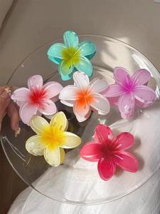 Cute Colorful Flower Shaped Hair Claws, Casual Versatile Hair Claw Clips for Women & Girls, Minimalist Hair Accessories for Hairstyle Ideas