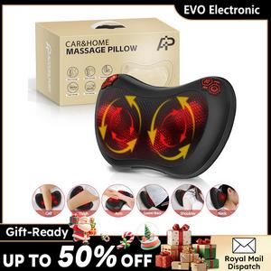 【Free Shipping Over £40】3D Kneading Neck and Back Massager Pillow with Heating Function Electric Cushion for Deep Relaxation and Stress Relief