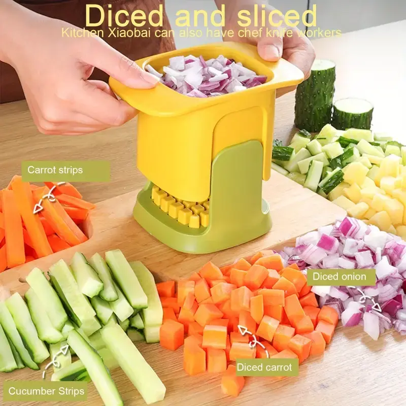 Multi functional manual vegetable chopper and fruit slicer - suitable for onions, potatoes, French fries, etc. - essential kitchen tools 2