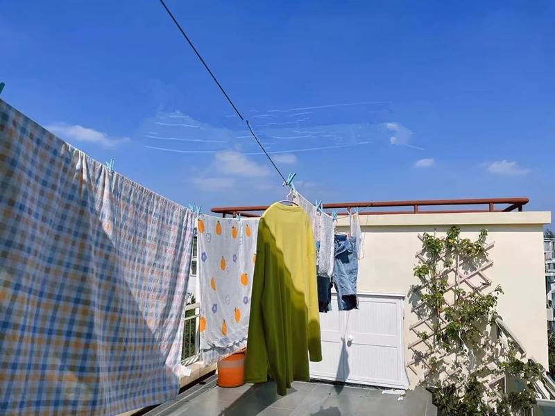 Washing Line Rope with Steel Core, Heavy Duty Laundry Lines with 2 Tensioners, PVC Covered Clothes Line for Indoor, Outdoor, Garden (20M) Champagne 6