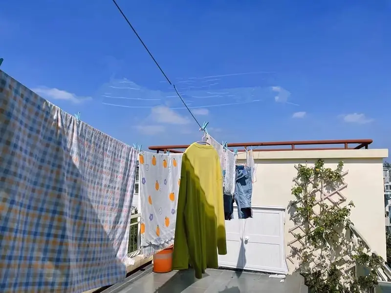 Washing Line Rope with Steel Core, Heavy Duty Laundry Lines with 2 Tensioners, PVC Covered Clothes Line for Indoor, Outdoor, Garden (20M) Champagne 6
