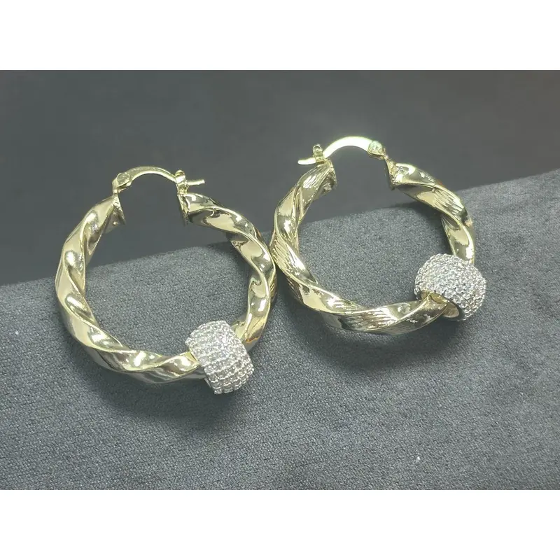 New Premium Twisted Ball Hoops – 35mm – Gold Filled 3