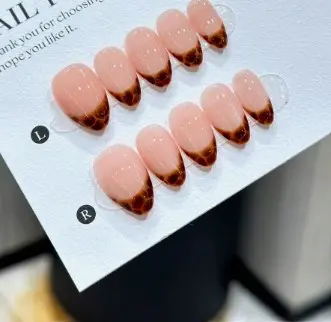 THE HANDMADE BEA – 10 Pcs Nailbea Handmade Premium Acrylic Nails | Wudhu & Salah Friendly | Reusable Press-On Nails with Adhesive Tabs | Elegant Halal Nail Art | Natural Look | Perfect for Daily Wear or Special Occasions 4