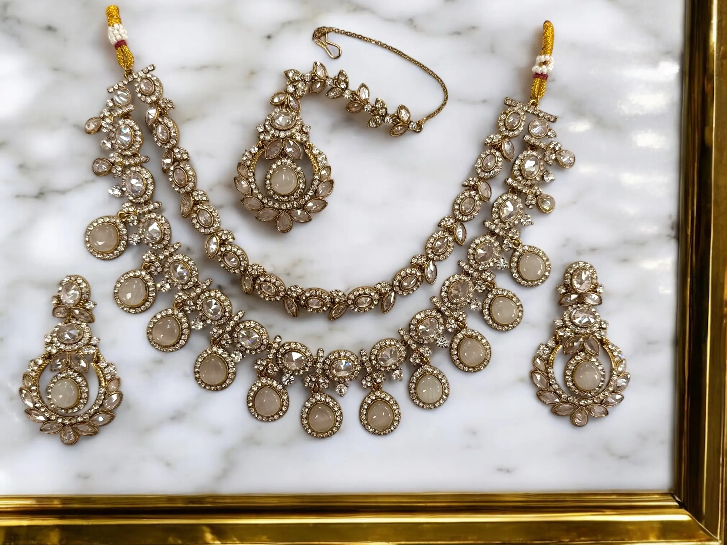 Regal Legacy– Statement Necklace Set with Earrings & Tikka | Indian Jewellery | Luxury Ethnic Set