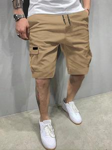 Men's Solid Multi-Pocket Cargo Shorts, Regular Fit Casual Fashion Comfy Drawstring Waist Shorts for Summer, Men's Bottoms for Daily Wear, Athletic Wear Shorts