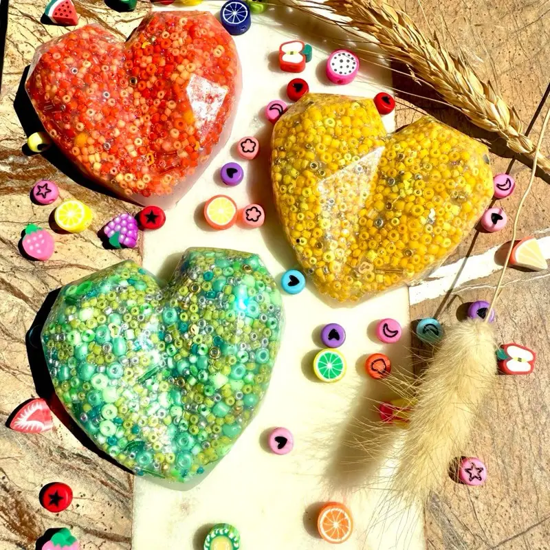 Heart Picky Pad 9 Colour Options - Neurodiverse Stimming Nontoxic Distracting Nail/Skin Picking Stress Travel Size Fidget Aid - Random Made UK Gift