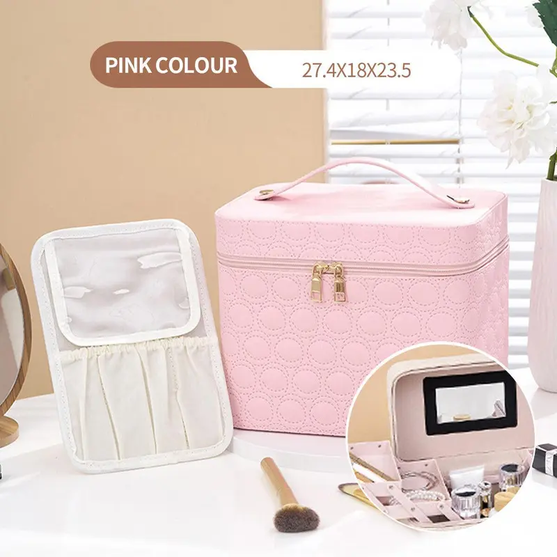 Extra Large Vanity Case Beauty Box Make up Jewelry Cosmetic Nail Storage Box AU 2