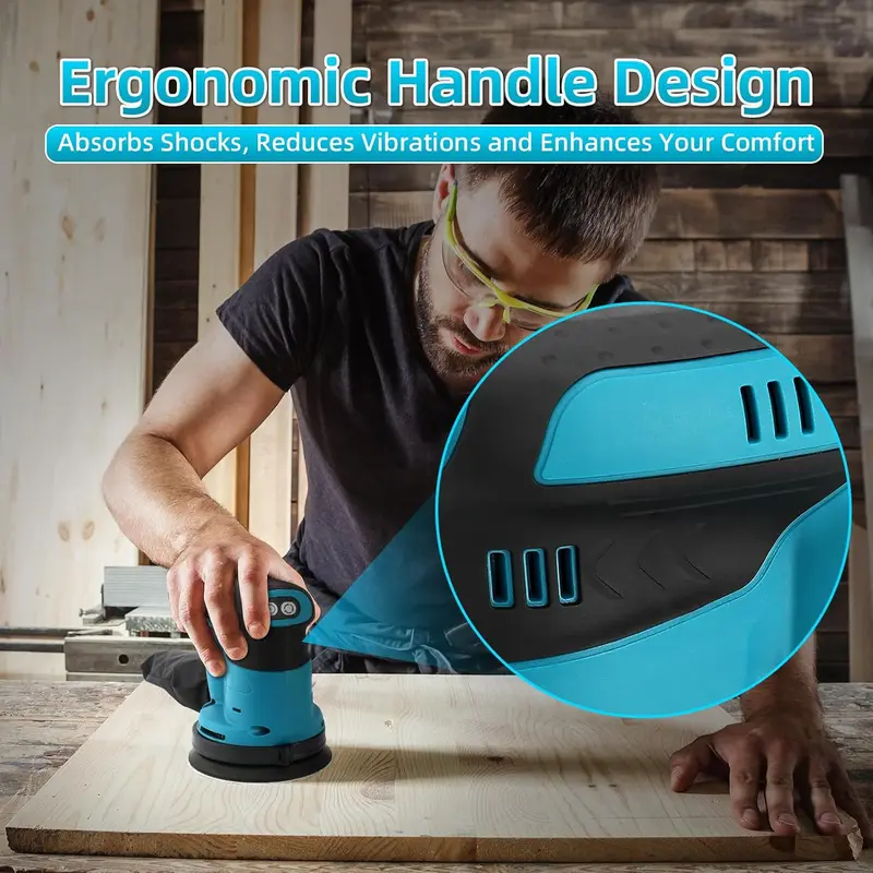 Cordless Random Orbital Sander 18V Li-ion 5" Dust Bag Discs Machine For Makita 7