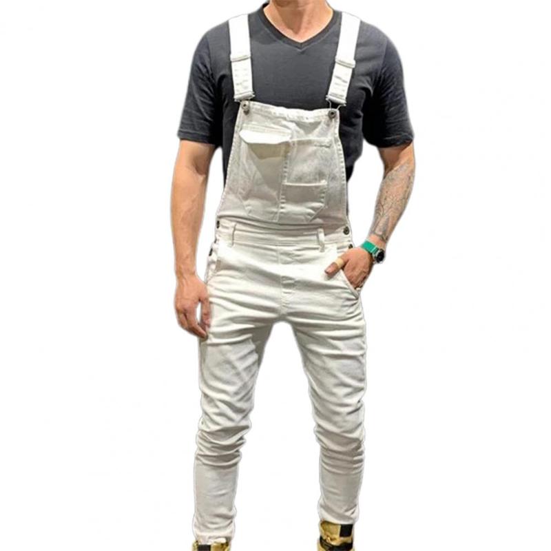 Product Introduction of Summer New Men's Distressed Denim Carpenter Overalls Bib Jumpsuits Motos Biker Jean Long Harajuku Rompers Streetwear Plus Size Casual Cotton 19