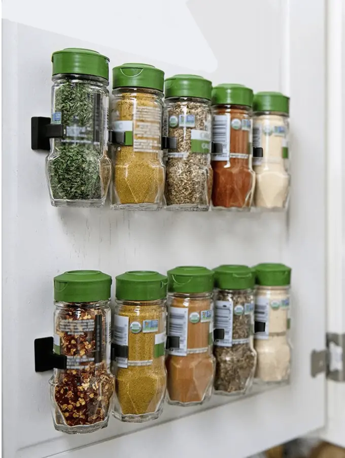 5pcs/set Kitchen Storage Rack For Spice Bottles With Clamps For Foods & Papers