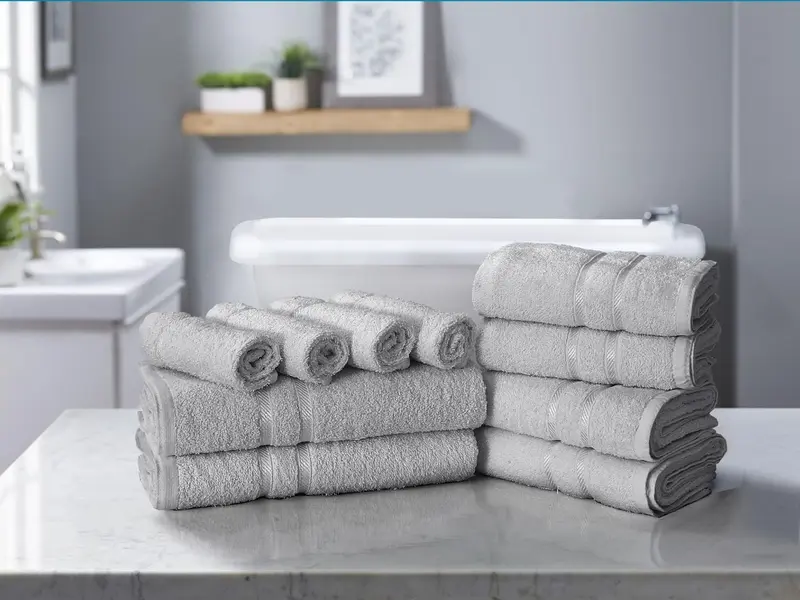 Luxury Towels 10 Pc Towel Sets 2 bath towels, 4 hand towels & 4 face towels - 500 GSM Towel Bale 100% Cotton Towels - Super Absorbent Quick Dry Towel Unisex set 3