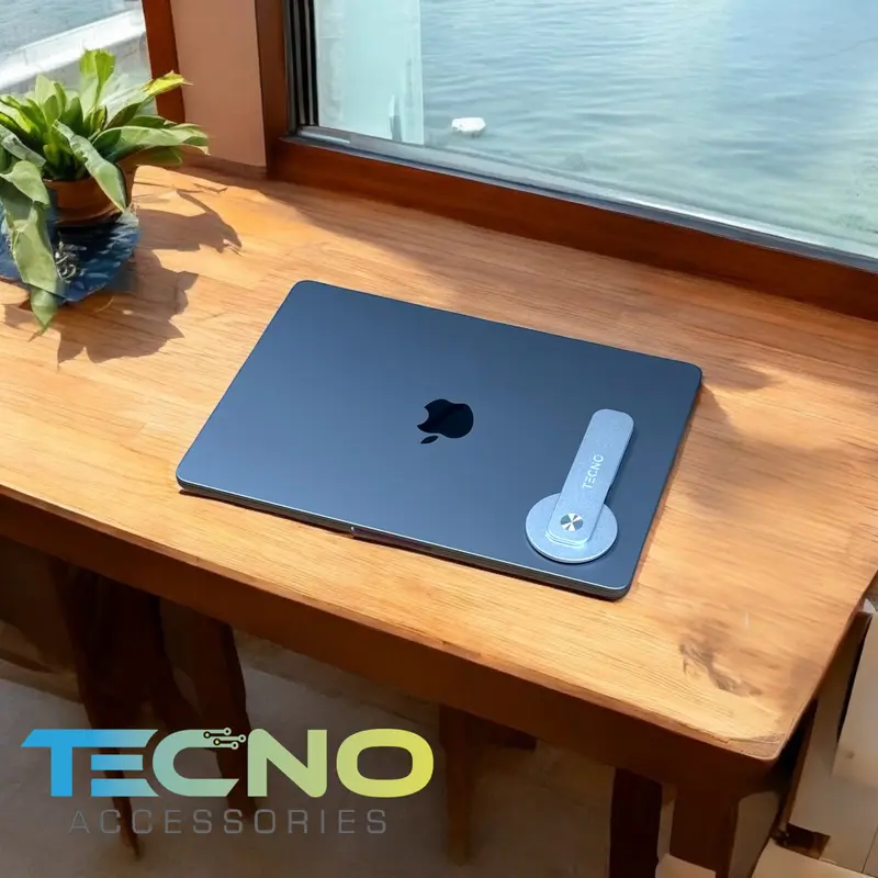 TECNO Magnetic Laptop Phone Holder, Side Mount Adjustable Laptop Stand, Foldable Arm With Magnetic Grip, Lightweight Aluminum Design - Ideal For Remote and Hybrid Workers, Students & Creators - Smartphone, Cellphone 4