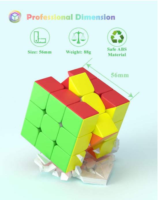 Product Introduction of Speed Cube- Fast Smooth Turning Solid Durable & Stickerless Frosted, Best 3D Puzzle Magic Cube Toy - Turns Quicker than Original for kids Gift & Adult & Children(3x3x3 Cube) 8