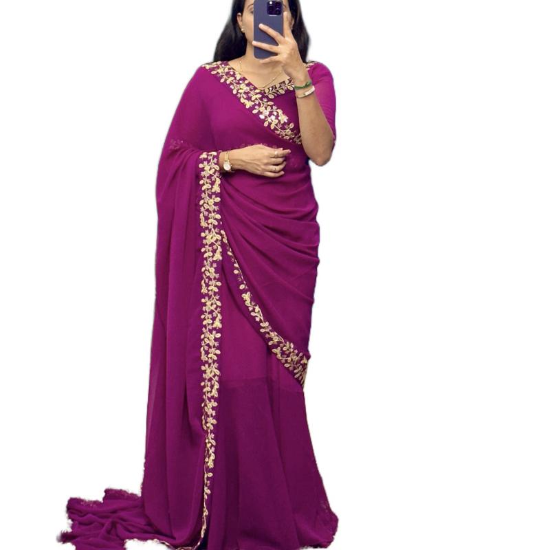 Georgette  Ready to wear Gown Saree Womenswear Asian Comfort 6