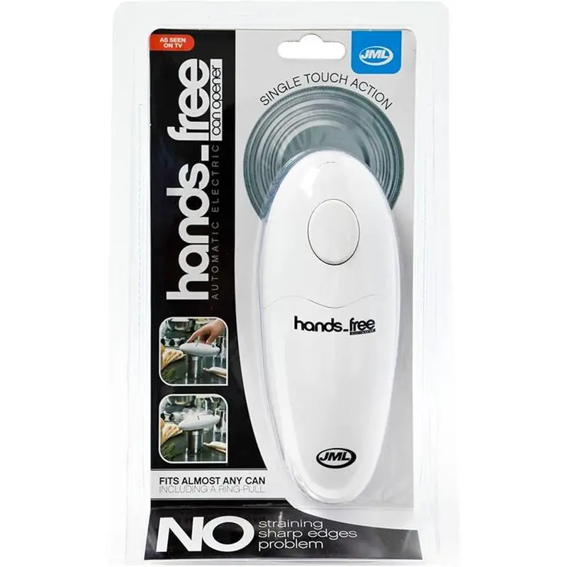 Electric Can Opener - Single Touch Automatic Tin Opener for Hands-Free, Clean and Hassle-Free Opening (White) 2