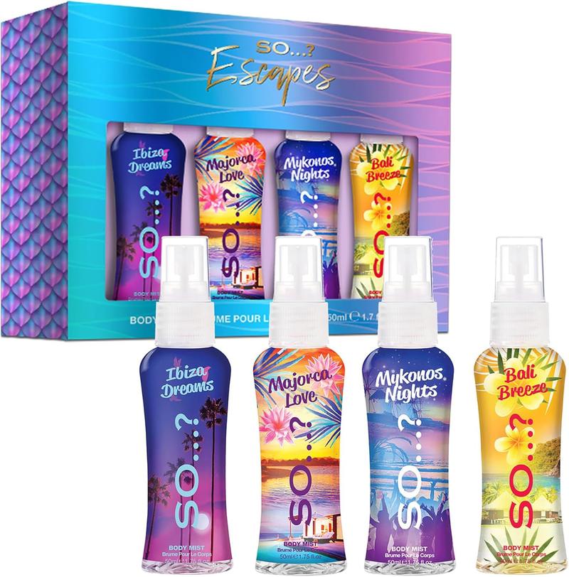Product Introduction of Escapes Womens Gift Set, with Ibiza Dream, Bali Breeze, Mykonos Nights & Majorca Love, Fragrance Spray Set (4 x 50ml) 0