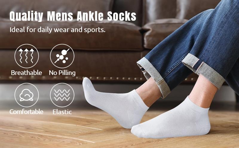 Product Introduction of 20 Pairs Unisex Plain Ankle Socks, Casual Breathable Crew Socks for Daily Wear, Fashion, Soft Cozy Comfortable Wear, Multipack Minimalist Basic Socks For Women, Women Socks & Hosiery, Menswear 4