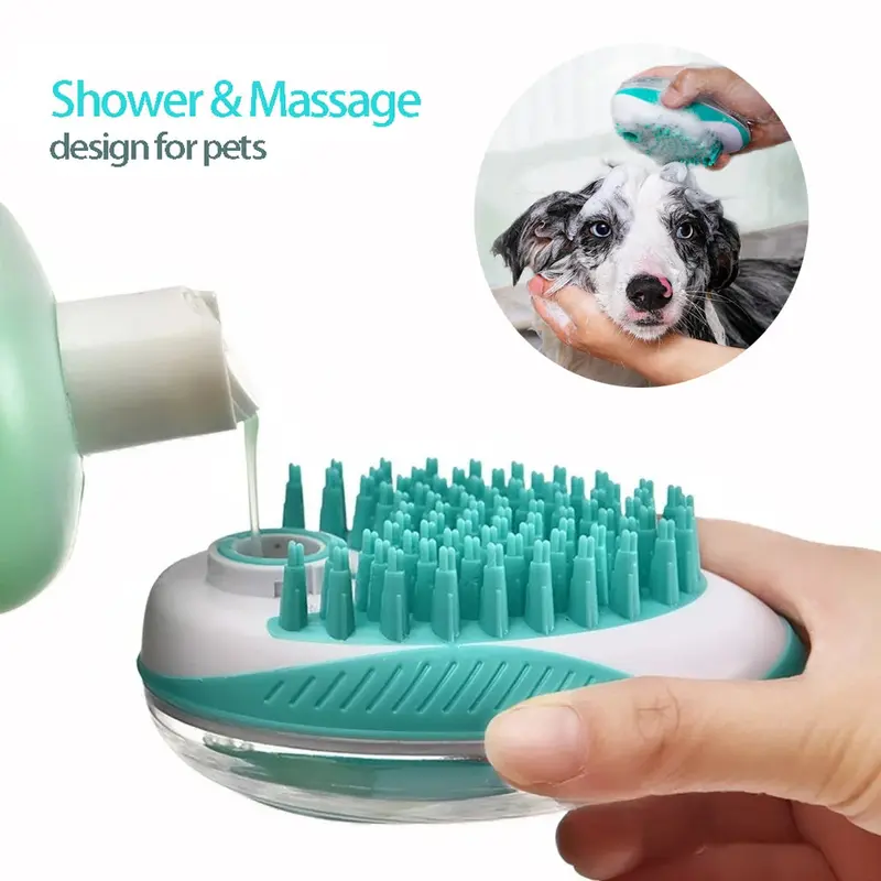 2-in-1 Pet Bath Brush & Shampoo Dispenser – Soft Silicone Massage Grooming Tool for Dogs & Cats 6