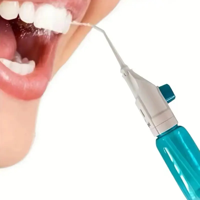 Household High Pressure Oral Irrigator Portable Teeth Clean Water Dental Floss Manual High Pressure Water Toothpick Durable Pink 0