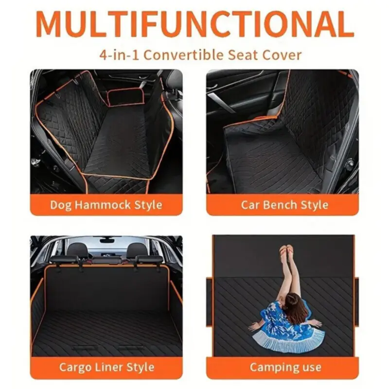 Waterproof Pet Car Seat Cover Dog Safety Protector Mat Front Back Seat Hammock H 2