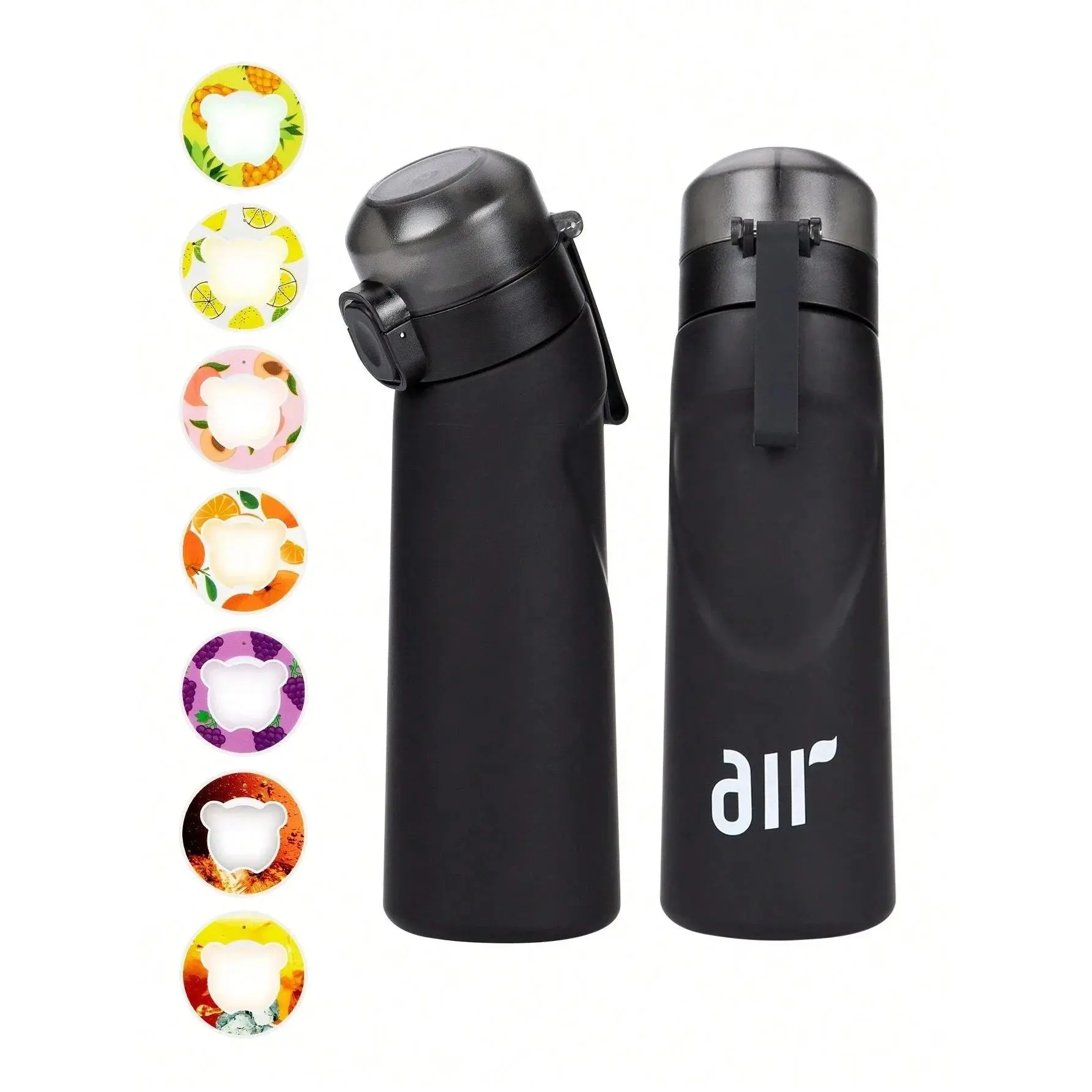 1pc Air Water Bottle With 1pc Random Flavor Pods Portable Transparent With Straw Leak Proof Suitable for Outdoor Sports
