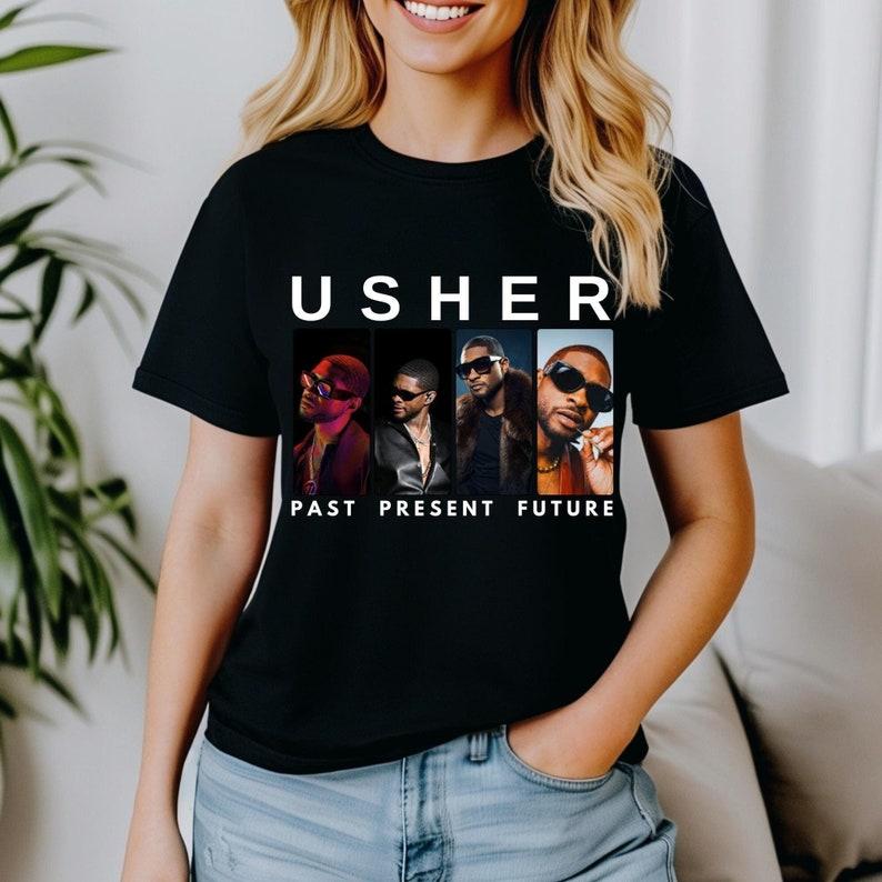 Usher Tee, Vintage Past Present Future,Usher Tour Tee, Usher Merch, Usher Concert ,Usher Tour T-shirt,Retro Shirt, Usher Show, Hip Hop Shirt 1