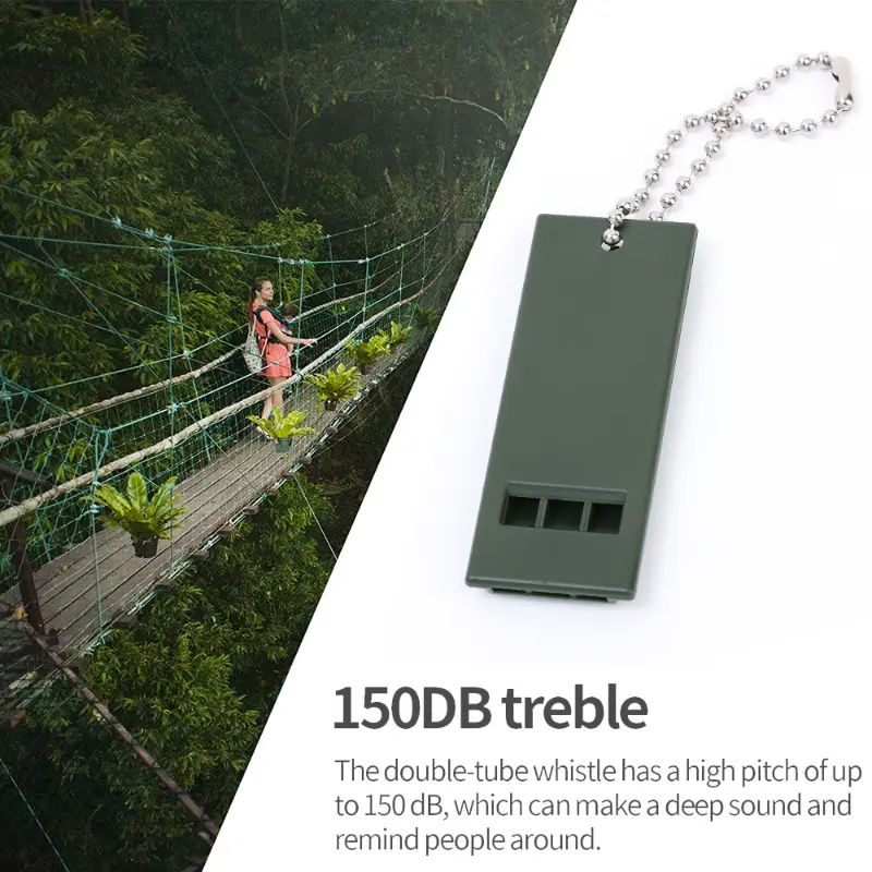 [High-Decibel Whistle] Portable High-Decibel 3-Frequency Survival Whistle | Durable PE Material for Camping & Hiking Emergencies, Camping Accessories 1