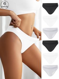 Women's Solid Color Seamless Panty, Soft Comfy Breathable Knicker for Daily Wear, Underwear for All Seasons