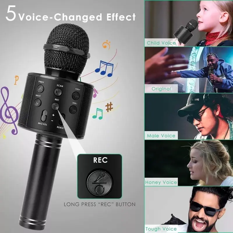 Karaoke Microphone Speaker Handheld KTV Player Mic Party Wireless Bluetooth UK 1