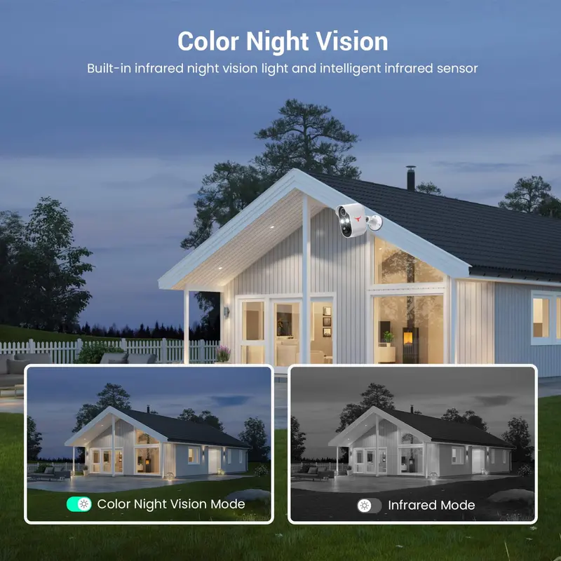 [1 Day Flash Deal] Wireless Outdoor Security Camera, 1080P HD, Battery WiFi CCTV, AI Human Detection, 2-Way Audio, Colour Night Vision, Cloud, 2 Spotlights airport  security  camera cctv  camera 3