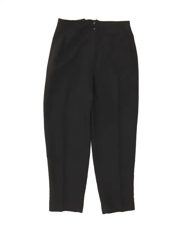 Pre-Owned VINTAGE Womens Tapered Casual Trousers IT 48 XL W30 L28 Black Polyester 0