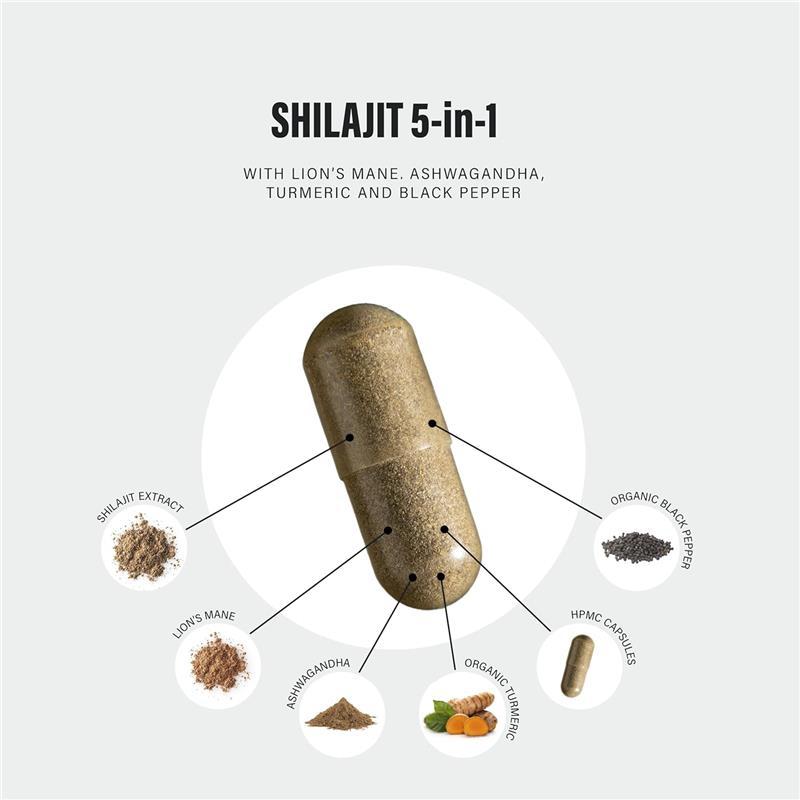 Shilajit Capsules 16,000mg - 120 Days Supply - 60% Fulvic Acid - Ashwagandha, Lions Mane, Turmeric & Black Pepper 6