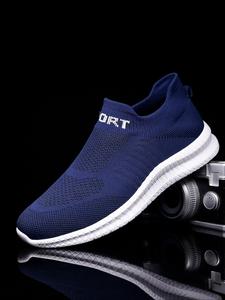 Men's Solid Color Slip on Sneakers, Jogging Shoes, Casual Comfortable Breathable Sports Running Shoes, Workout Sneakers, Outdoor Sports Shoes for Daily Wear, Athletic Shoes