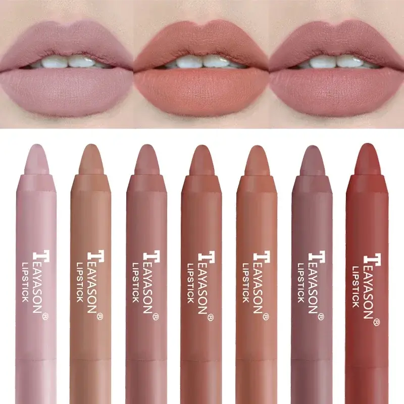 Nude Series Velvet Matte Lipstick Pencil Waterproof Long Lasting Red Lip Stick Non-Stick Cup Makeup Lip Tint Pen Cosmetic Makeup - Gloss - Lipgloss