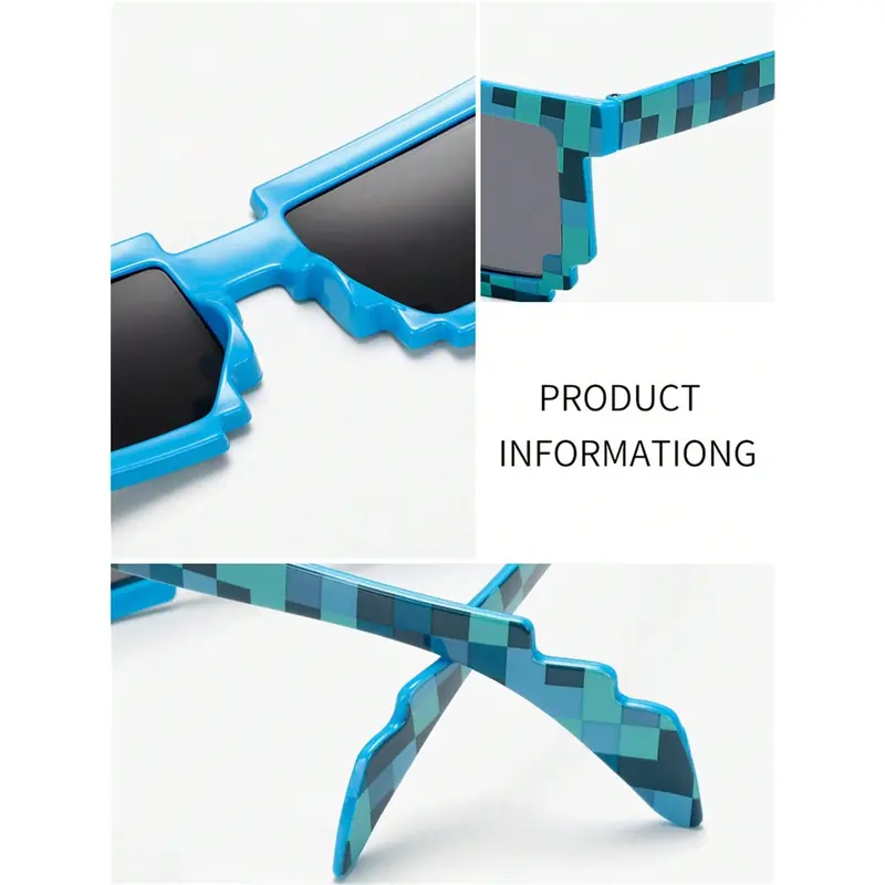 1pc/2/4/8/16pcs Mosaic Glasses For Teen Boys And Girls - Stylish And Personalized Pixel Eyewear 7