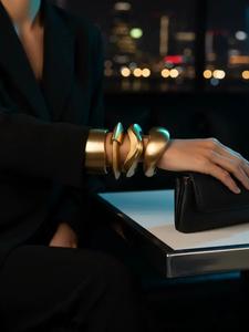 Women's Punk Style Irregular Design Cuff Bangle Bracelet, Fashion Jewelry for Party, Daily Clothing Decor, Trendy All-match & Exquisite Jewelry for Birthday Gift