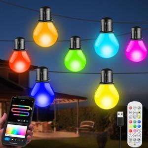 USB 5V G40 Smart LED String Light, RGBIC Christmas LED String Light with Remote Control, APP Control LED Fairy Light for Indoor & Outdoor Garden Decoration