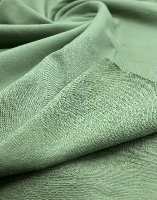 Green French Terry Loopback Cotton Jersey 230 GSM 95/5 Lycra 4 Way Stretch 3