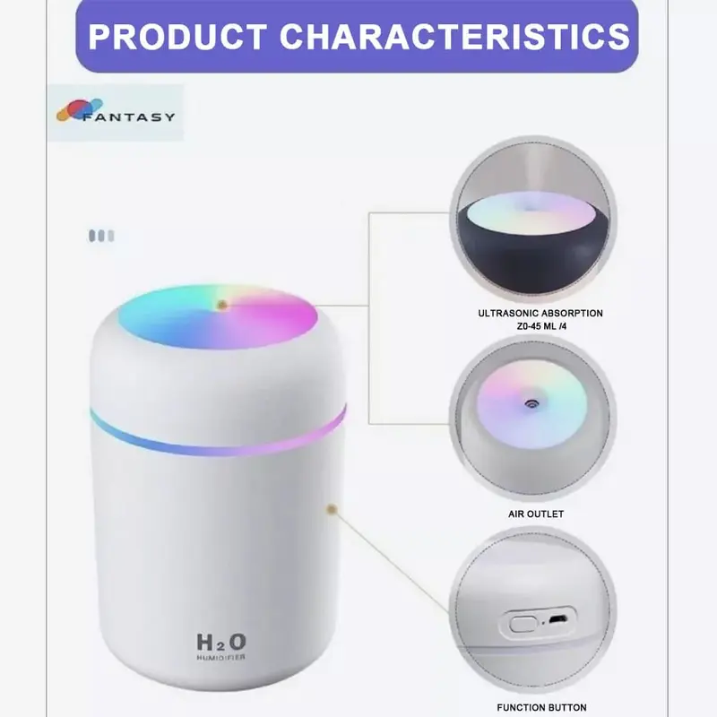 【JY】Ultrasonic Cool Mist Humidifier with Essential Oil Diffuser - Auto Shut-Off, Adjustable Night Light, Whisper-Quiet Operation for Bedroom, Nursery & Office 3