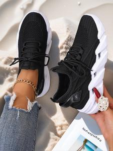 Women's Fashionable Lace Up Low Top Sneakers, Casual Comfortable Breathable Sports Running Shoes, Athletic Shoes, Outdoor Travel Lightweight Mesh Shoes for Daily Wear