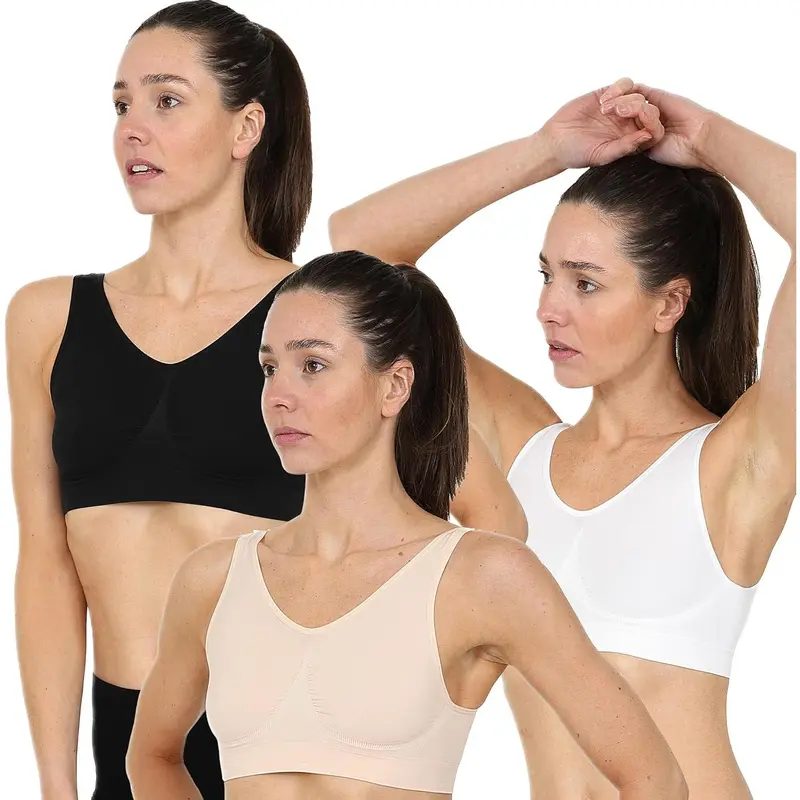 Blu Apparel Multipack Seamless Comfort Bras Sleep Bras Sizes 8-24 Not Padded Wireless 1