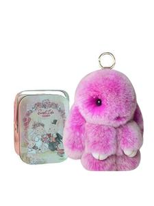 Cute Rabbit Design Plush Keychain with Tin Box, Soft Keychain for Bags, Phones, and Keys, Fashion Accessories for Women & Girls, Fuzzy Keychain