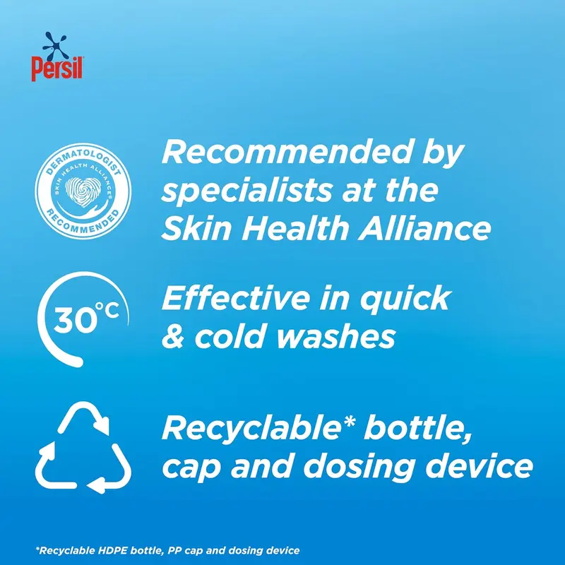 Persil Non Bio Laundry Washing Liquid Detergent outstanding stain removal in quick & cold washes tough on stains, gentle next to sensitive skin 95 washes (2.565 L) 5
