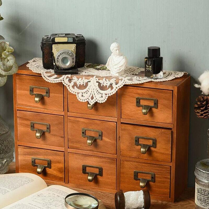 Desktop Small Wooden Chest of Drawers Storage Unit Cabinet Shelves Organiser Box 2