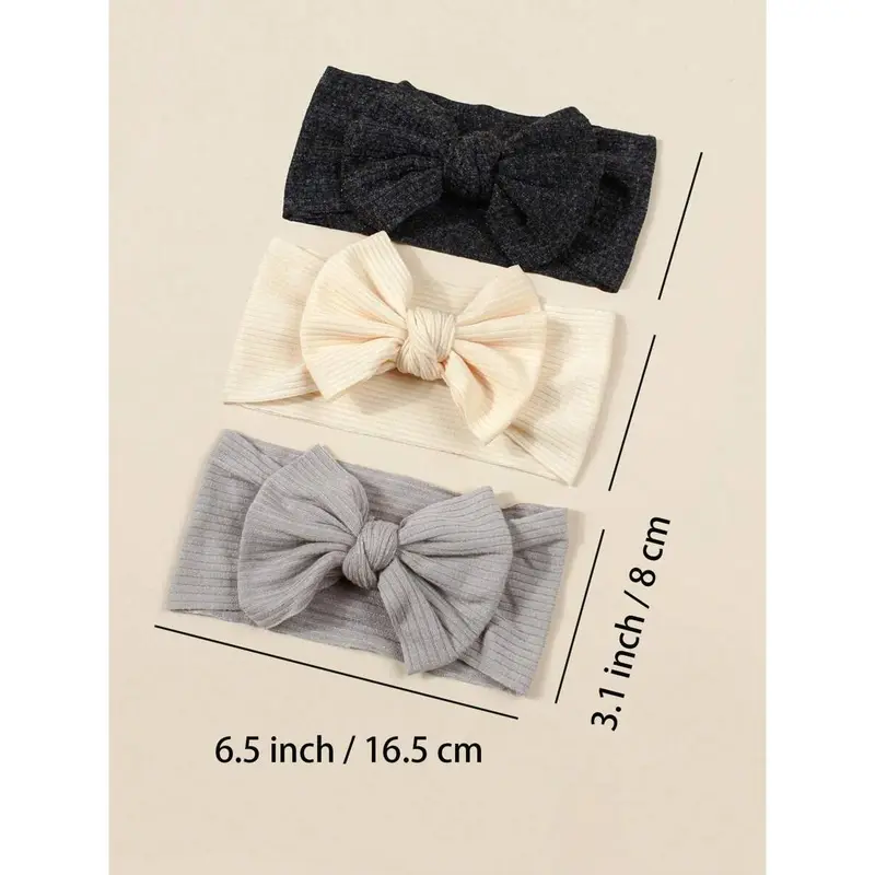 3pcs Baby Bow Hair Bands – Soft & Stylish Accessories for Girls 8