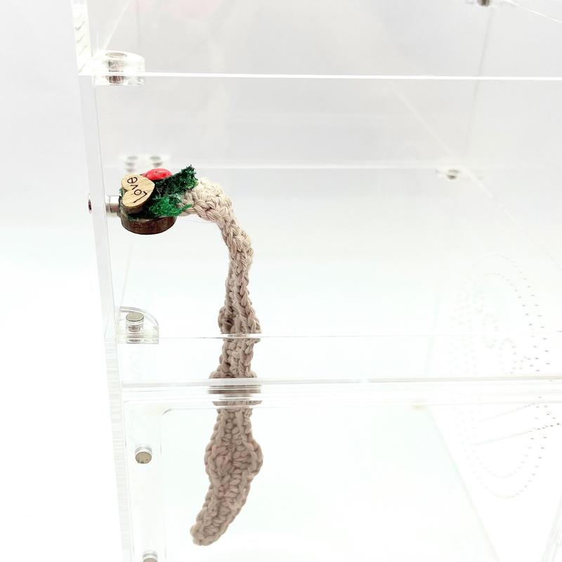 Crocheted Hanging Helter Skelter - Natural Love Bug - Jumping Spider Setup 3