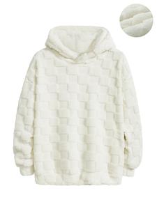 Men's Solid Textured Drop Shoulder Thermal Lined Hoodie, Fashion Casual Loose Long Sleeve Hooded Sweatshirt for Daily Outdoor Wear, Men Clothes for Winter