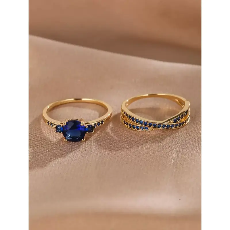 2pcs Ring Set – Elegant Inspired Women’s Fashion Jewelry 1