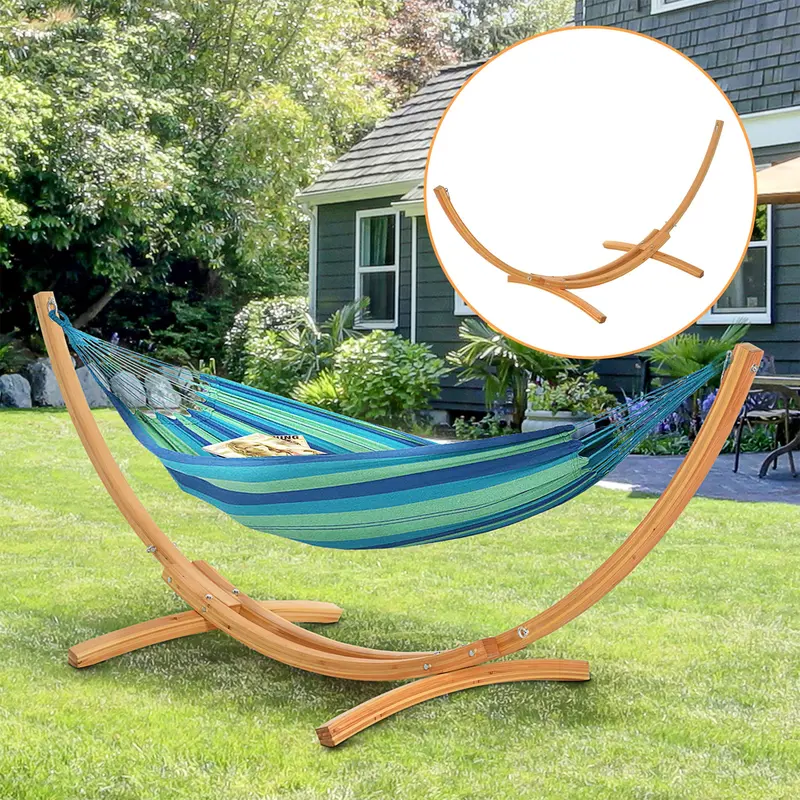 Outsunny 3.25m Wooden Hammock Stand Universal Fit Garden Picnic Camp Accessories 1