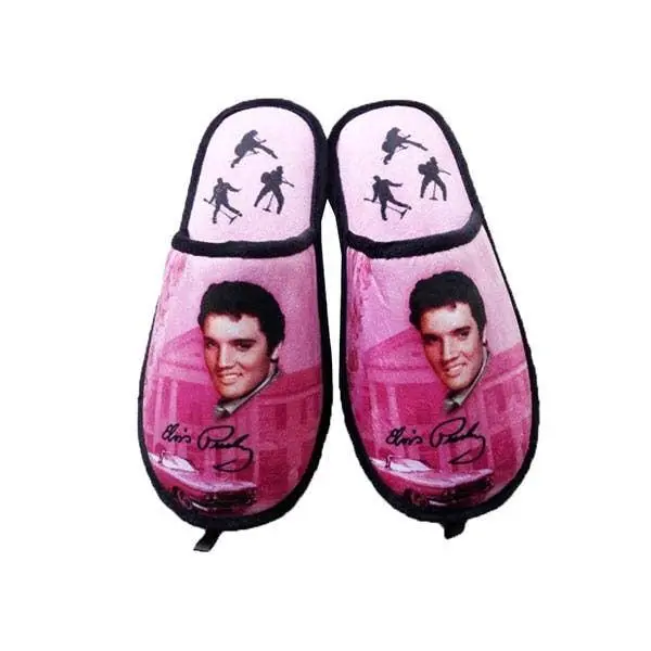 Elvis Slippers - Pink with Iconic Guitars - E8649 Footwear Walking Shoes